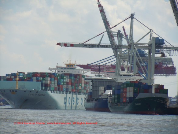 MV 'COSCO YANTIAN' 9,500 TEU Post-panamax containership built in 2006; Hamburg 2014