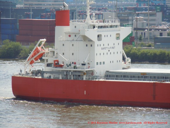 MV 'SANTA PAULINA' (61,500 DWT, Ultramax Drybulk Vessel, Iwagi Zosen built in 2013; Hamburg, May 2014)